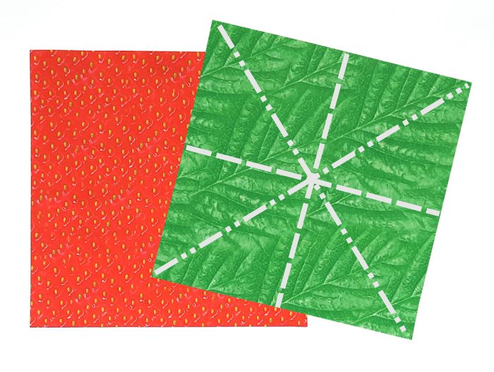 Origami aardbei maken