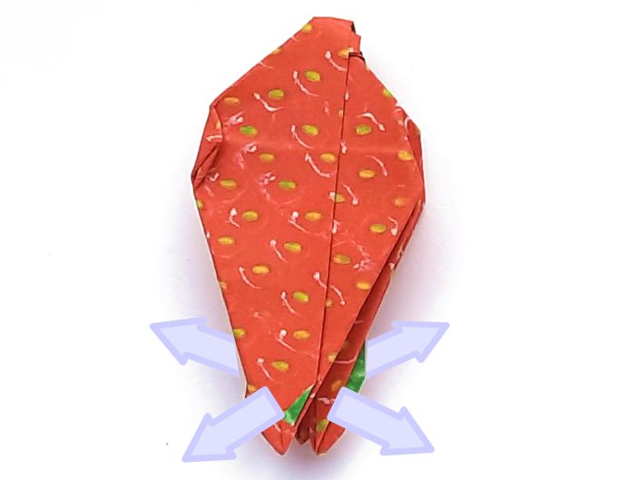 Origami aardbei maken Origami aardbei maken