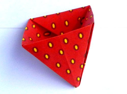 origami strawberry gift box folding instructions