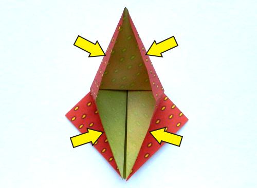 origami strawberry gift box folding instructions