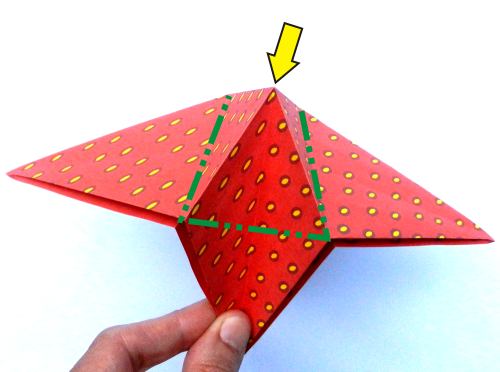 origami strawberry gift box folding instructions