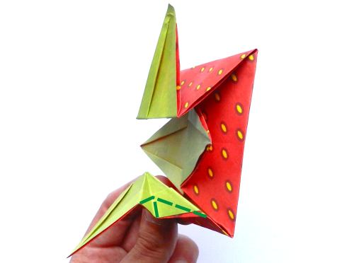 origami strawberry gift box folding instructions