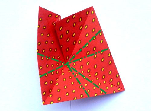 origami strawberry gift box folding instructions