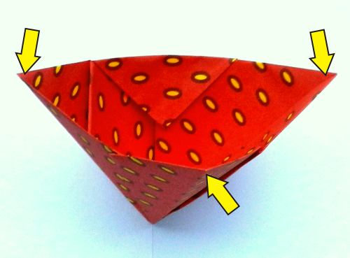 origami strawberry gift box folding instructions