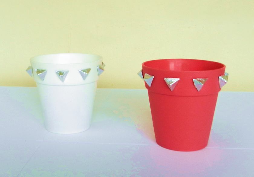 Studded flower pots