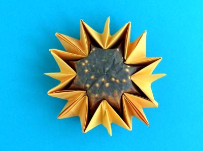 how to make an origami sunflower