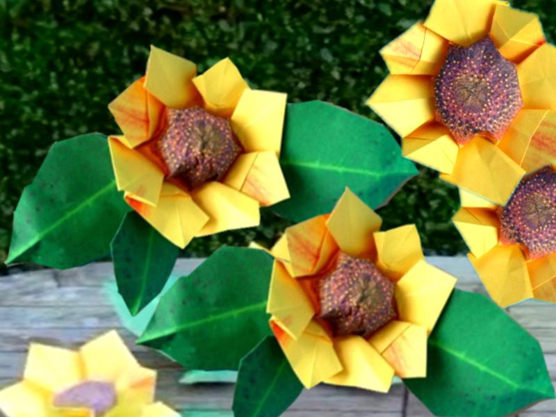 Origami Zonnebloemen