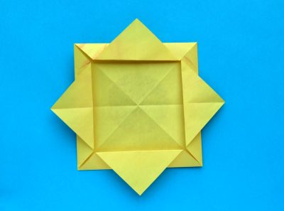 Origami Zonnebloem vouwen