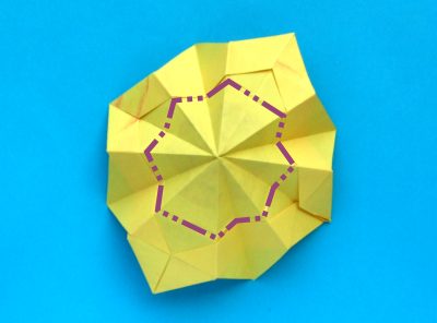 Origami Zonnebloem vouwen