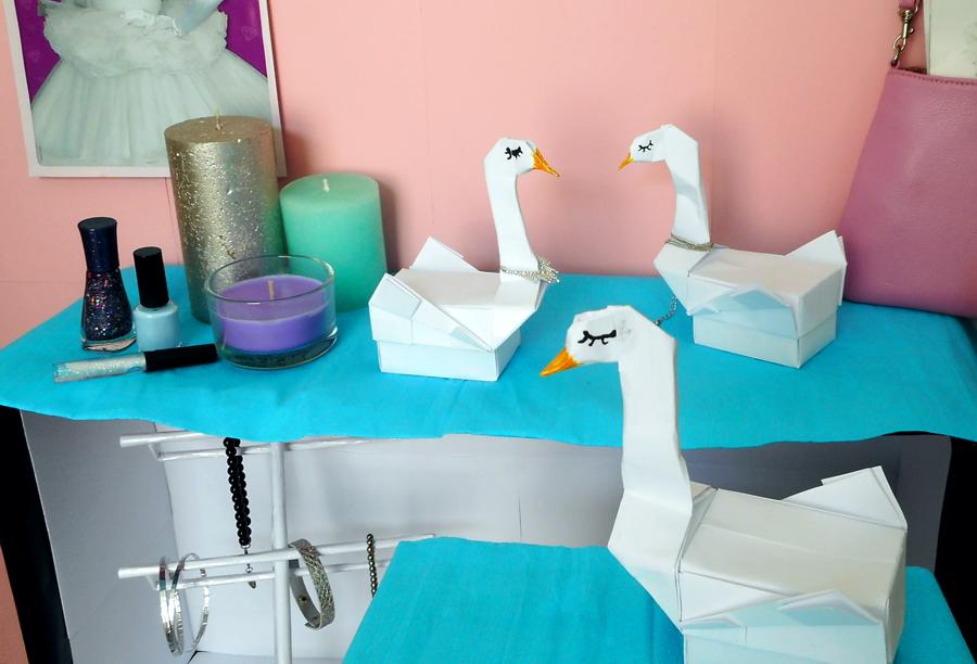 Origami Swan Boxes