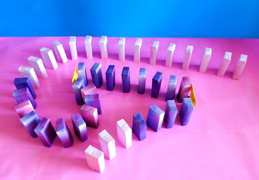 Domino parcours van papier Domino parcours van papier