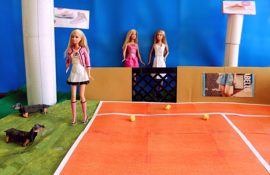 Barbie op de tennisbaan