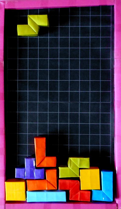 Origami Tetris spel