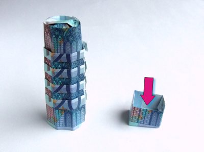Make an Origami tower of Pisa