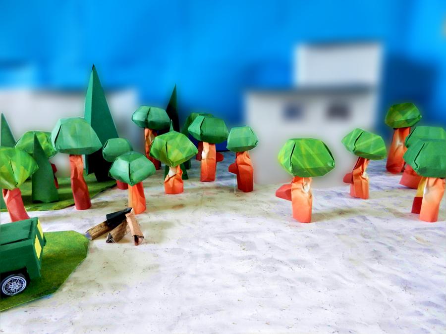 Origami trees