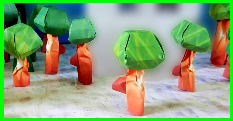 Boompjes van papier Boompjes van papier