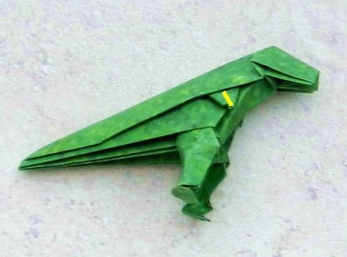 origami T-Rex dino step by step folding instructions