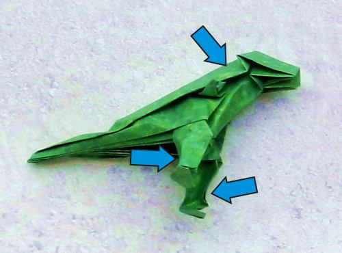 origami T-Rex dino step by step folding instructions