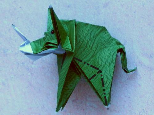 Origami Triceratops diagrams