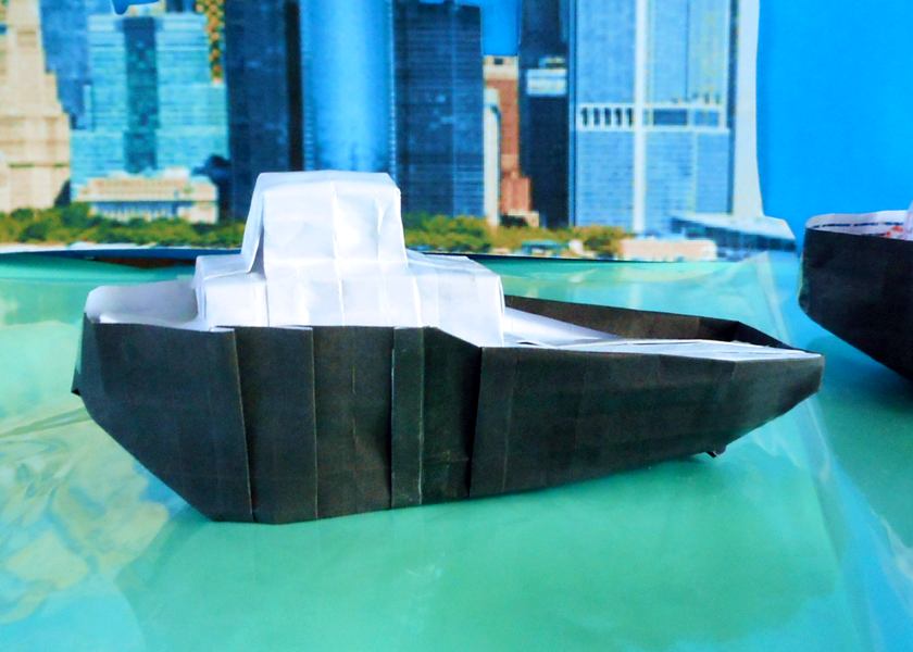 Origami tugboat