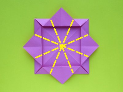 Origami Tulp vouwen