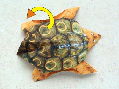 een origami schildpad van papier maken