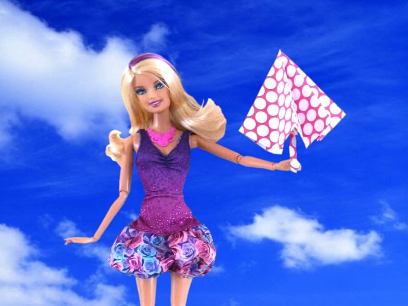 Barbie with an Origami Umbrella