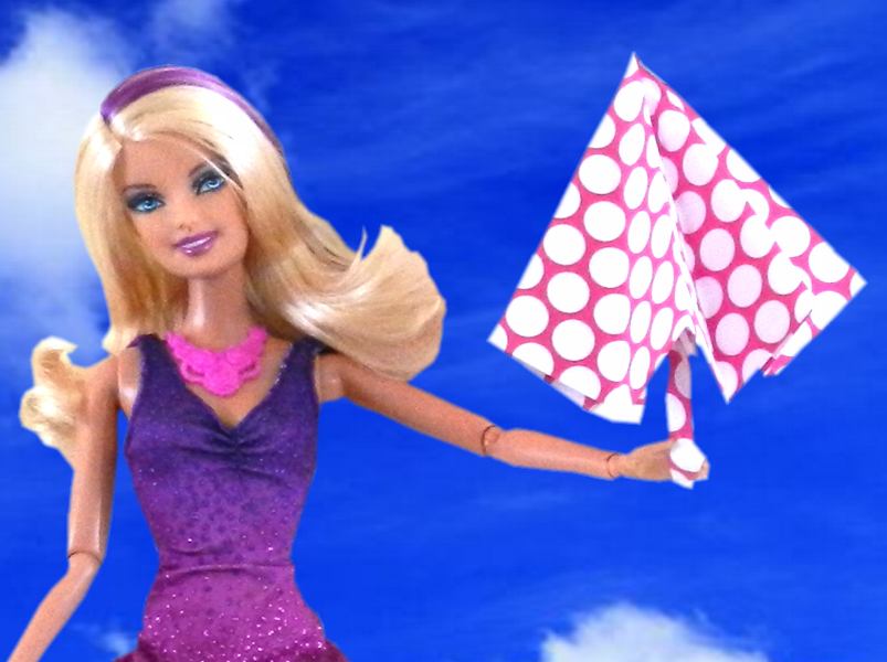 Barbie with an Origami Umbrella