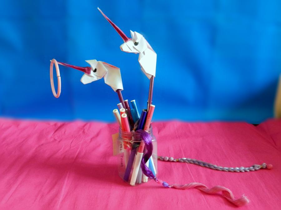 Origami Unicorn puppets