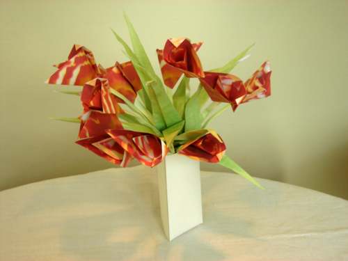 papieren vaas met bloemen papieren vaas met bloemen