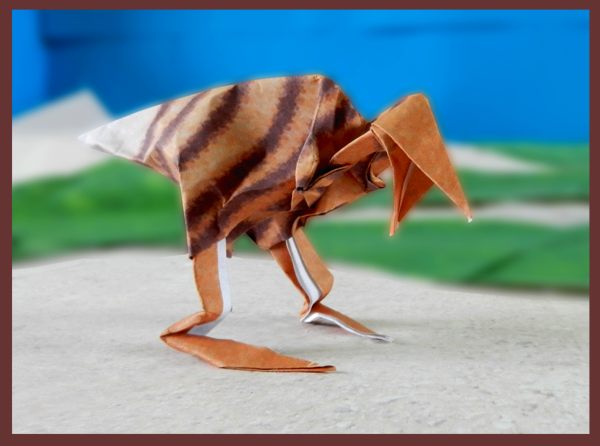 origami Velociraptor Dinosaurus van papier origami Velociraptor Dinosaurus van papier