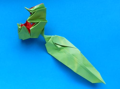 Origami flesh eating plant folding instructions