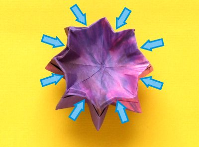 diagrams for folding an origami violet flower