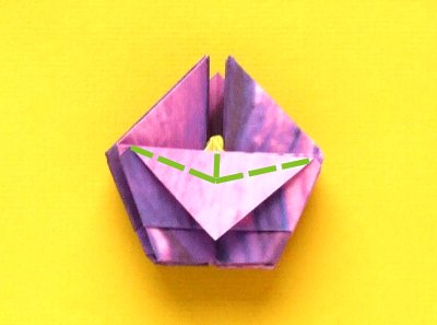 diagrams for folding an origami violet flower