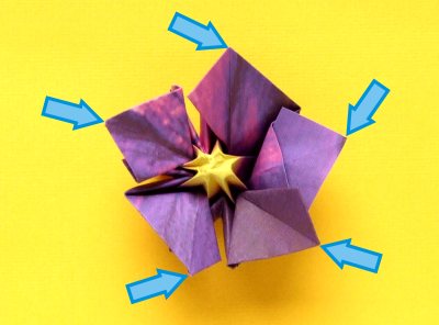 diagrams for folding an origami violet flower