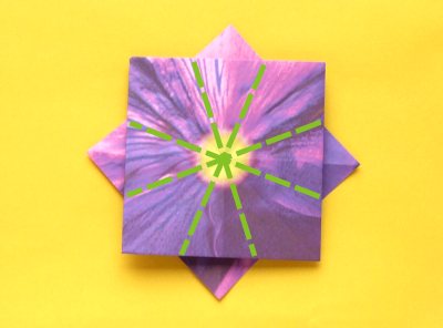 diagrams for folding an origami violet flower