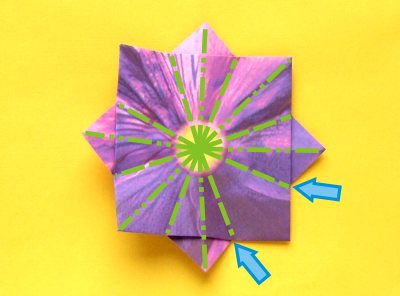 diagrams for folding an origami violet flower