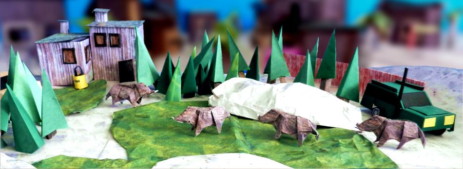 Origami zwijnen Origami zwijnen