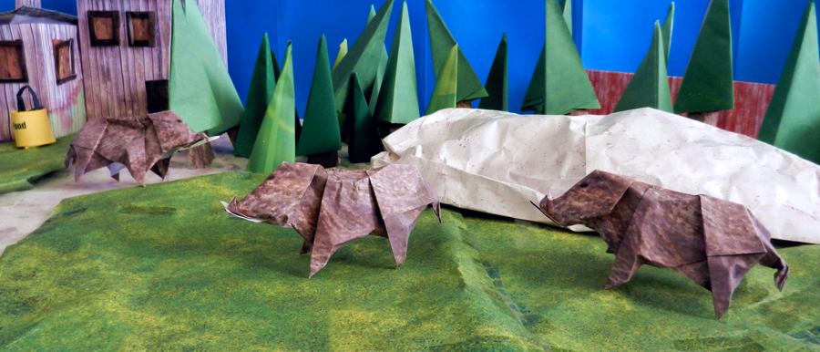 Origami zwijnen Origami zwijnen