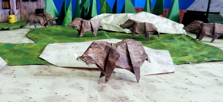 Origami zwijnen Origami zwijnen