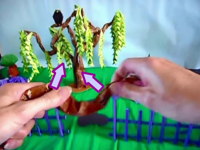 Treurwilg boompje van papier maken Treurwilg boompje van papier maken