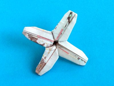 how to fold a money origami windmill