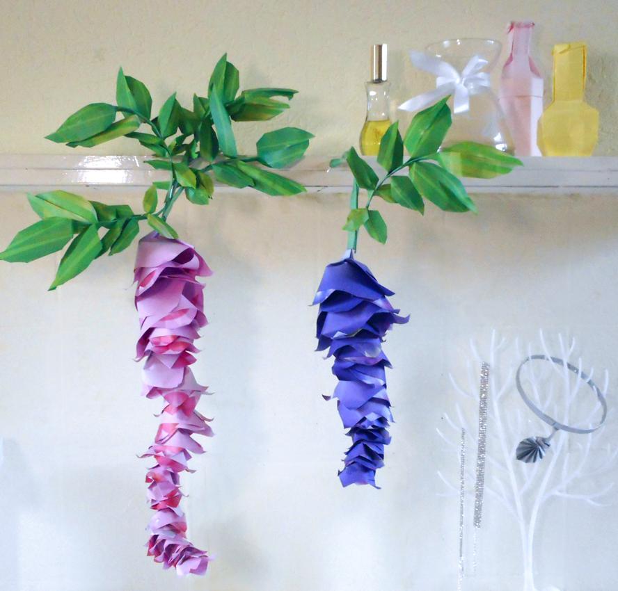 Origami Wisteria flowers