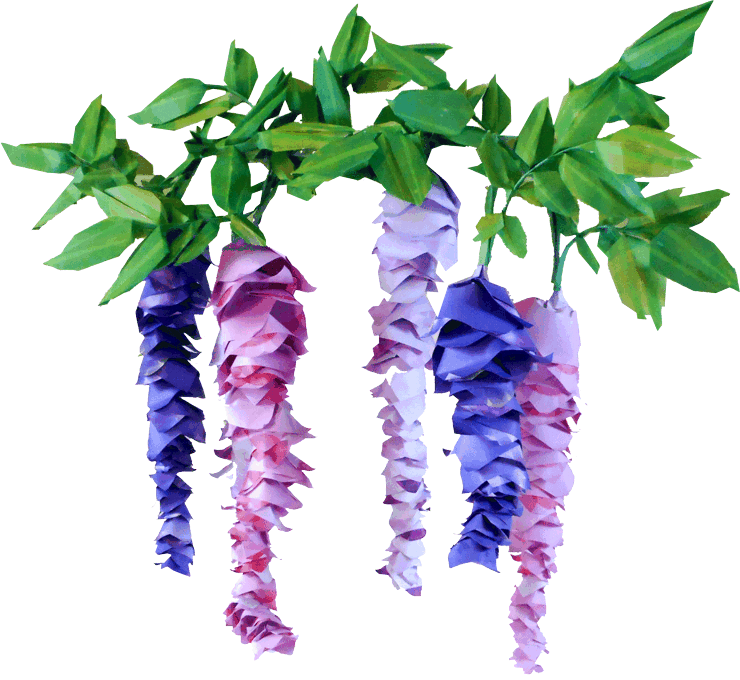 Origami Wisteria flowers