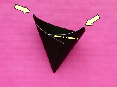 how to fold an origami witch hat