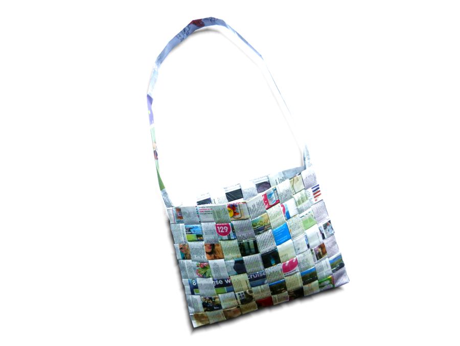 Woven newspaper bag