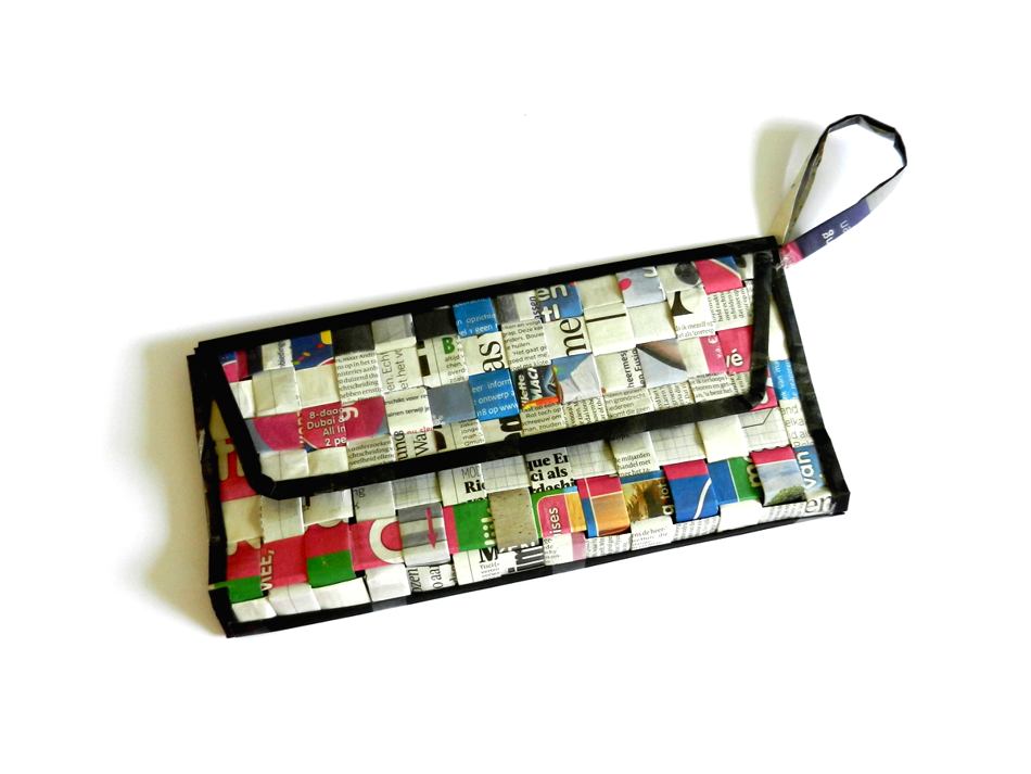 Newspaper Woven Clutch