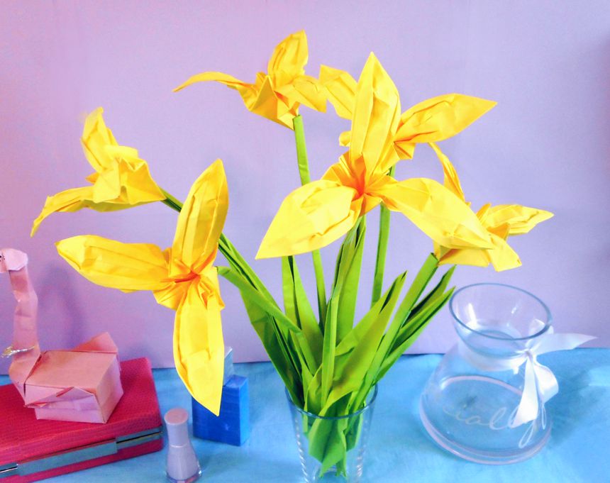 Origami Iris Flowers