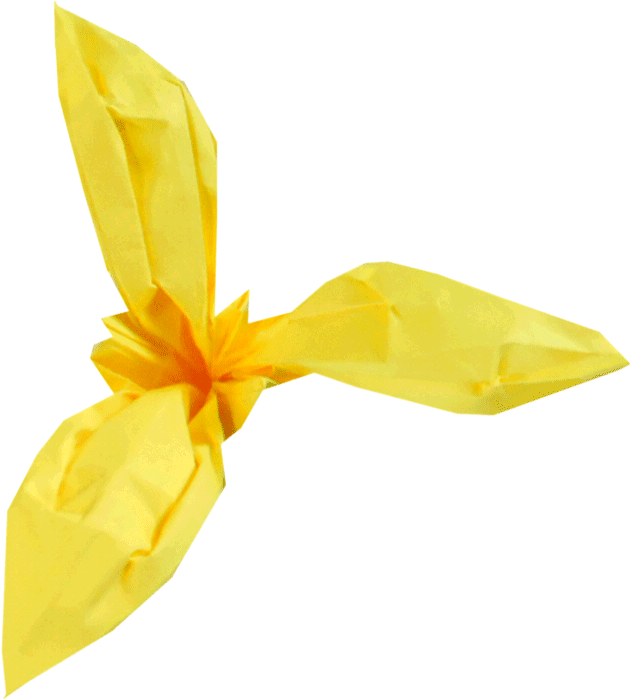 Origami Yellow Iris Flower