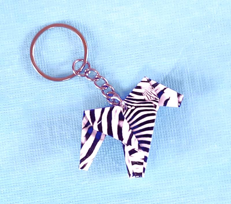 Origami Zebra Sleutelhanger